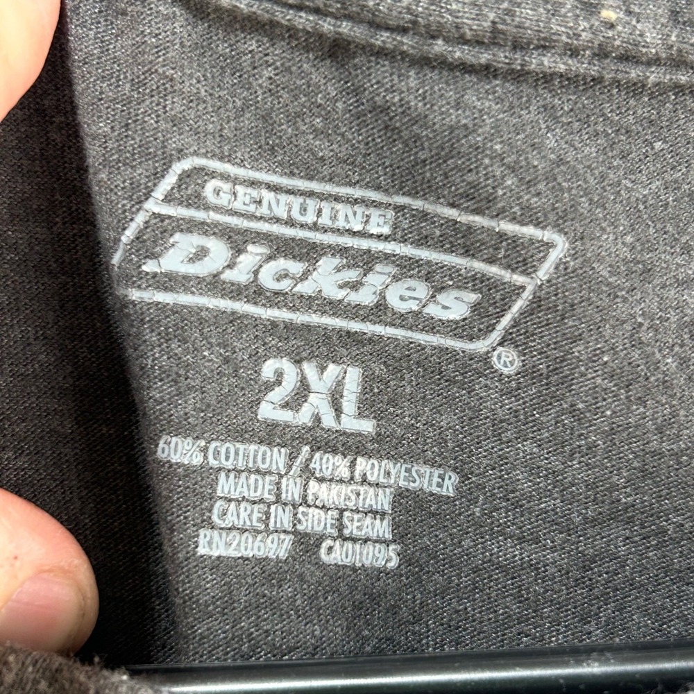 Genuine Dickies Mens 2XL Short Sleeve Pocket T-Shirt Charcoal Gray Workwear - Picture 2 of 6